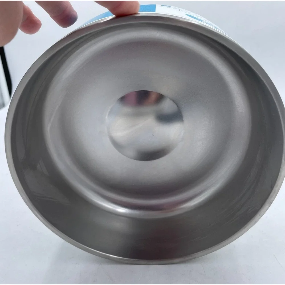 Toadfish Non-Tipping Dog Bowl White Stainless Steel 8 Cups Smartgrip Suction Lid